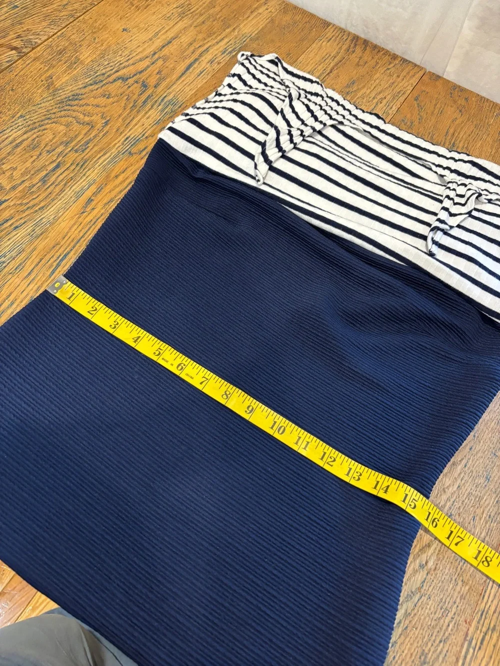 ANNIE 50 Navy & White Striped Tie Front Dress Size M - Picture 8 of 10